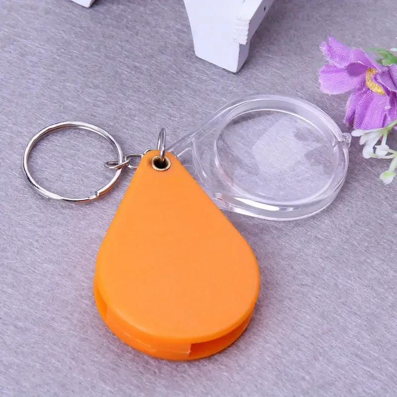Mini Portable Magnifier Keyring Small Anti-Deformed Reading Aid Keychain for Elderly Clear Vision Portable Magnifying Glass