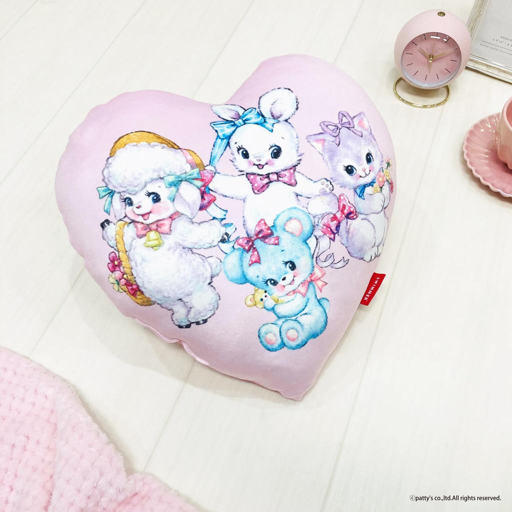 Coussin nageur MORIPiLO 45 x 35 x 10 cm, personnage, oreiller de corps, peluche, cœur rétro, rose, Morishita 4621564