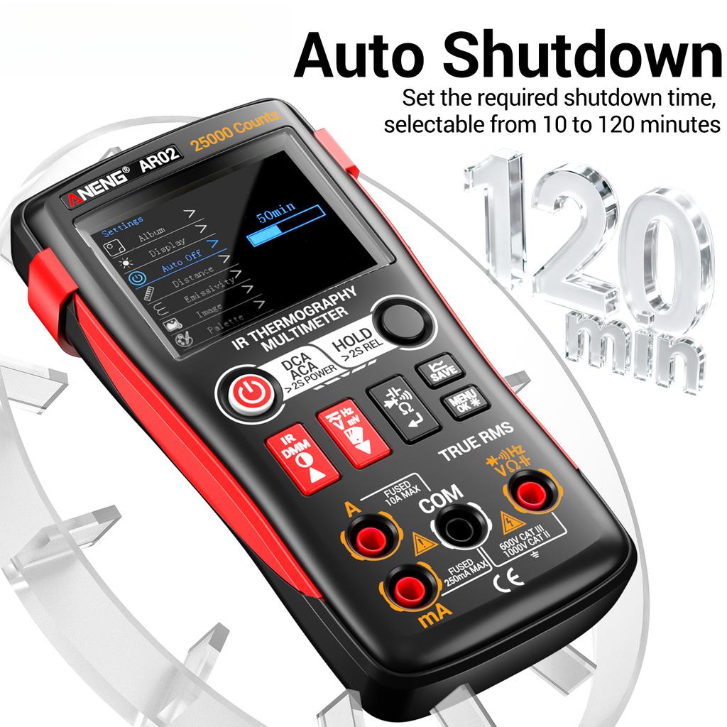 Professional ANENG AR02 Thermal Imaging Multimeters Digital Multimeter USB Type-c Charge 1000V 25000 Count Tester Multimetro TFT Display Tester Tools
