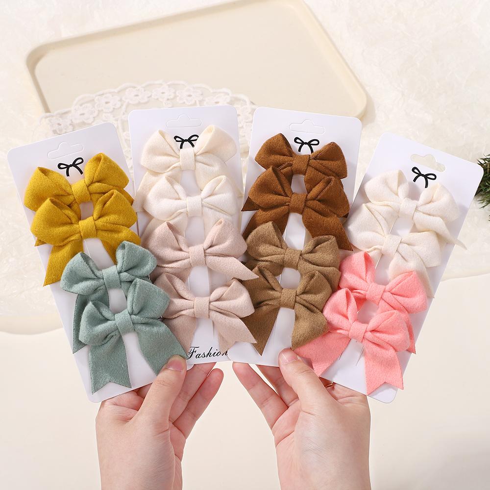 LOVEKIKI 4Pcs/lot 2.75inch Bowknot Hairgripes for Girls Lovely Hairbangs Hairclip Cute Baby Boutique Kids Hair Accessories