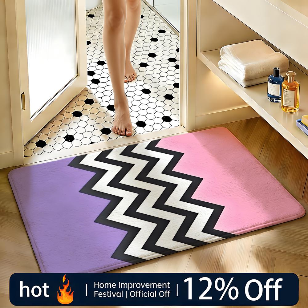 Color Block Chevron Floor Mat Home Decor Doormat Bedroom Floor Mat Shower Carpet