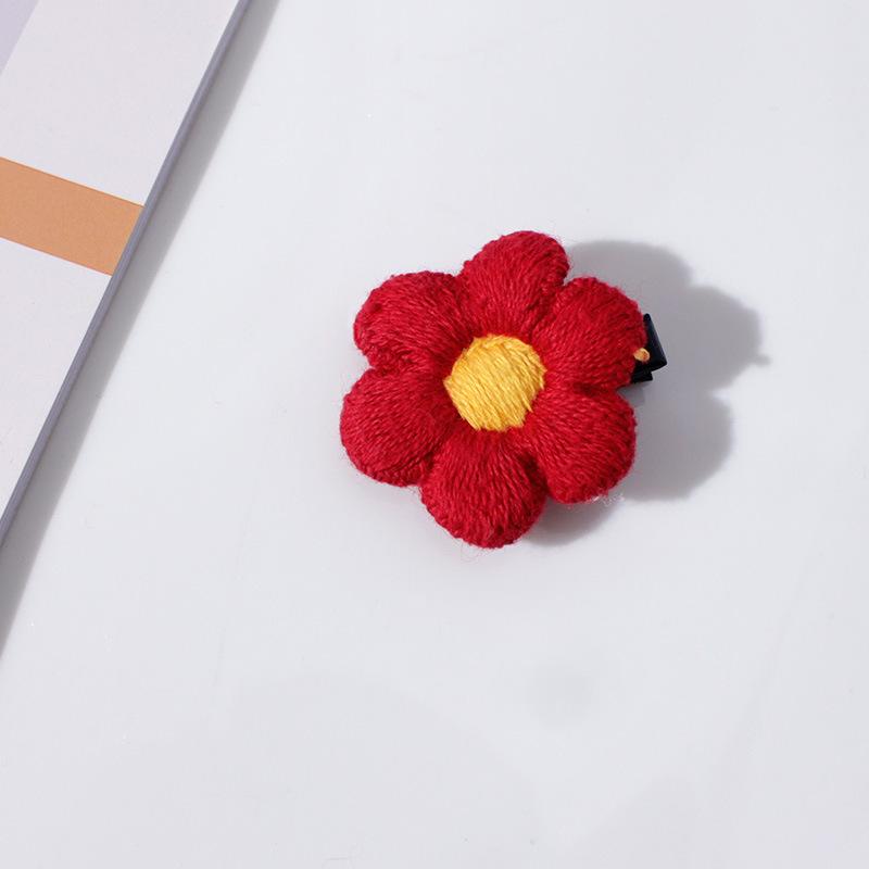 Cute Little Safflower Wool Hairpin Hair Accessories Women'S Japanese Brooch Alloy Hairpin Headband Edge Clip Set