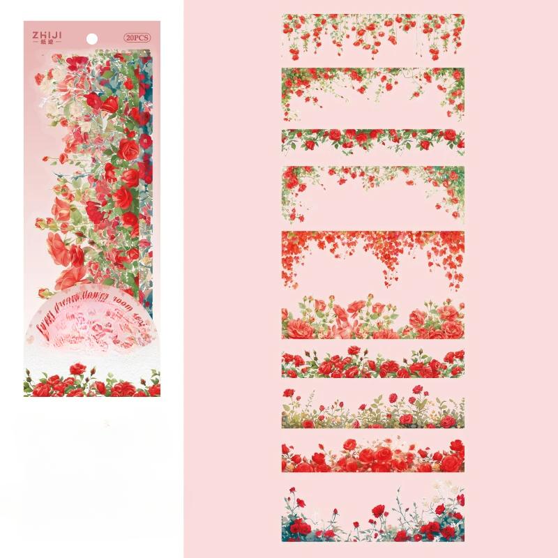 

10 листов винтажных INS большого размера наклейки с изображением растений, цветов и лозы, декоративные этикетки, ежедневник, альбом ручной работы, принадлежности для скрапбукинга
