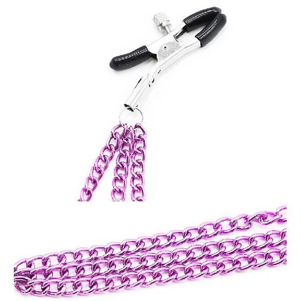 Sexy Flirt Nippelklemme Schamlippen Brustwarzenklemmen mit Kettenclips Stimulator SM Fetisch Sexspielzeug für Paare Sklavin Brust