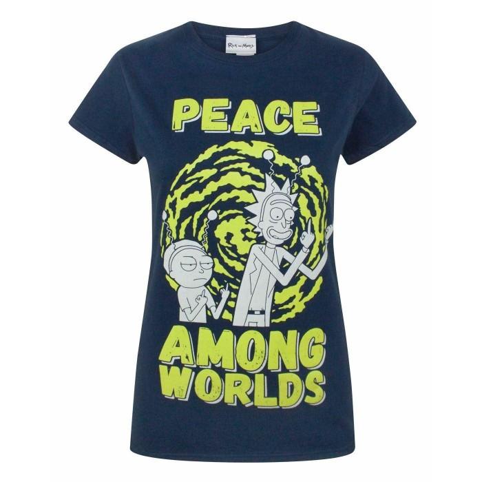 Rick And Morty Womens/Ladies Peace Among Worlds T-Shirt