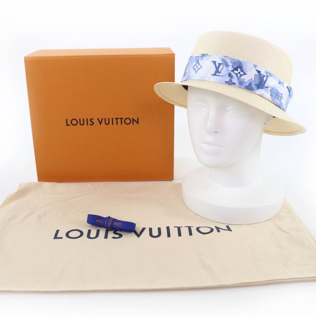Excellent LOUIS VUITTON hat LV ribbon tape natural Women M76763 Used
