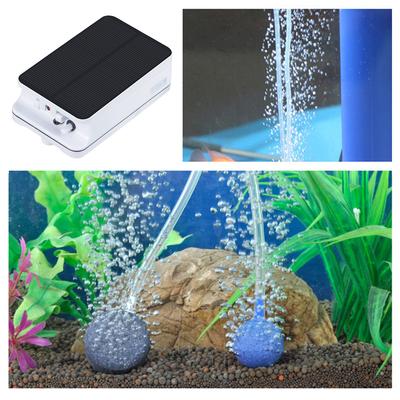 Solar Sauerstoffpumpe mit Schlauch Luftblasensteinen Angel Sauerstoffpumpe Belüfter Sauerstoffbelüfter für Garten Aquarium Teich Angeln