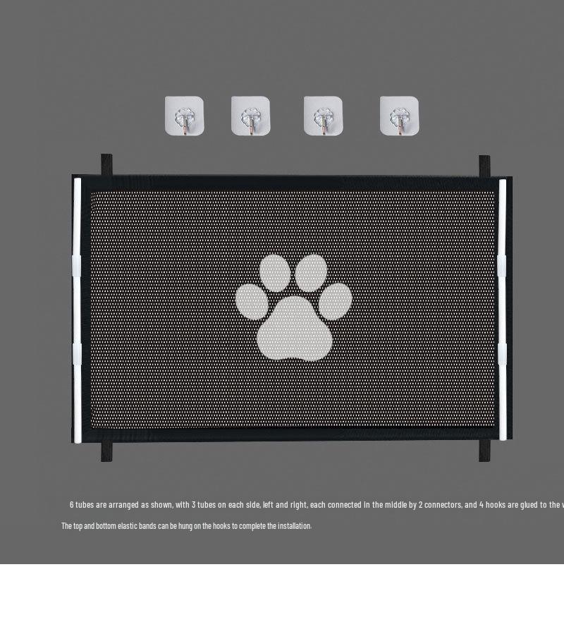 Gard și ușă personalizate pentru câini: Asamblare ușoară, plasă de izolare sigură, bară de protecție de ușă fără găuri pentru animale de companie