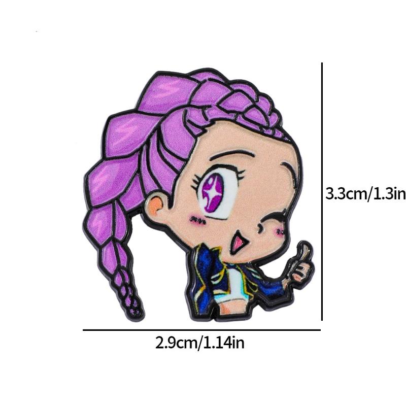 Broches de Metal de Caçadores de Demônios Kpop Desenho Animado Para Mulheres Pins de Lapela Acessórios de Fantasia Para Mochila Joias da Moda Presentes Para Amiga