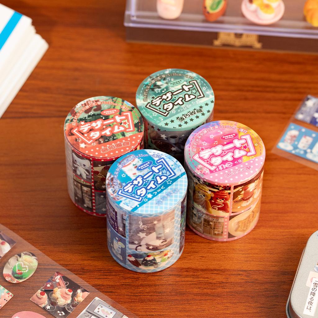 50mm * 2m Dessert Time Series Kawaii Ins Die Cutting Tape Handmade DIY Scrapbooking Material Aesthetic Stationery Stickers