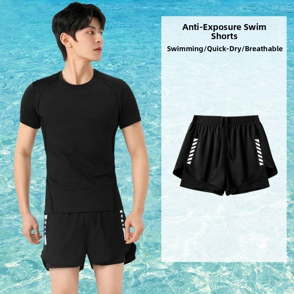 Anti Awkward Men's Swimsuit New Design Adult Swimwear Anti Awkward Swim Pants Set Swimming