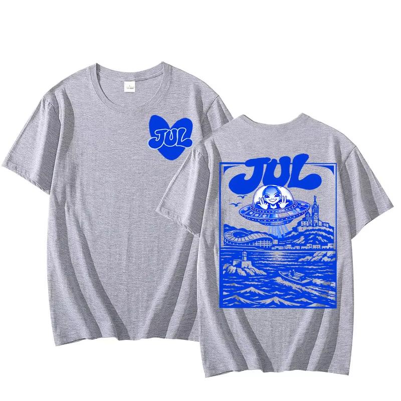 Rapper Jul Printed T Shirt Men Women Casual French Rap Artist Merch T-shirt Cotton Short Sleeve Tshirt Clothes Tops
