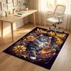 Cat Theme Crystal Velvet Rug Personalized Custom Name Text Soft Floor Mat Home Decor