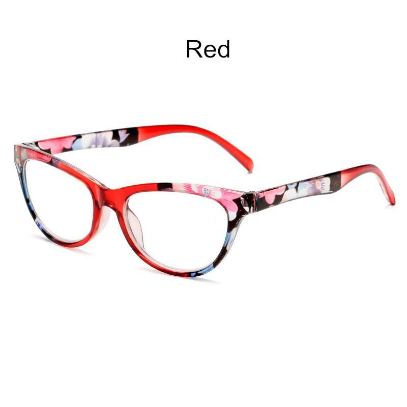 

Модные женские очки для чтения с принтом «кошачий глаз» +4.0 красный