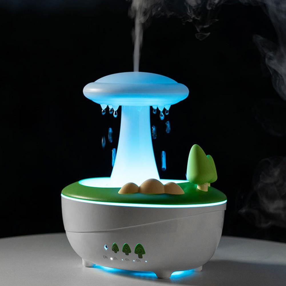 Cute Rotatable Water Drip Diffuser Humidifier Aromatherapy Essential Oils Diffuser for Bedroom Sleeping Desk Waterfall Lamp Gift