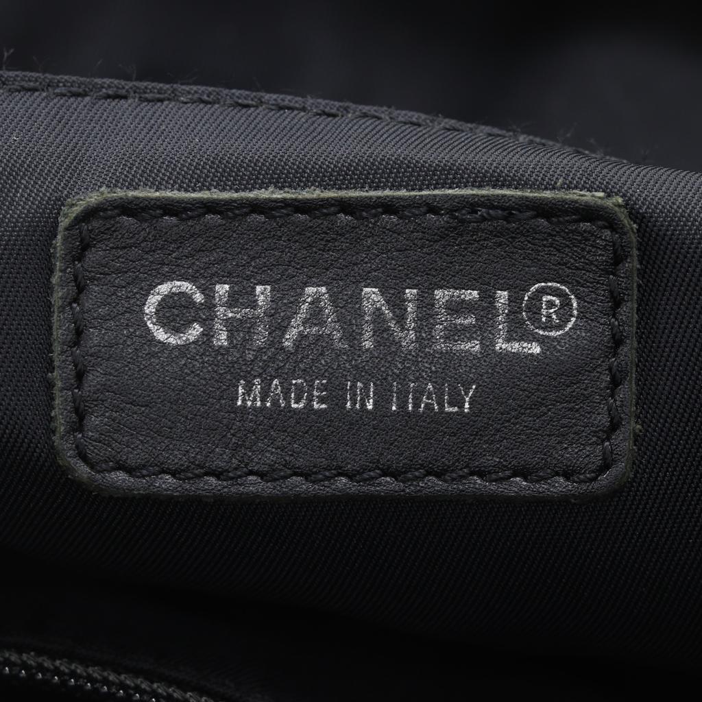 Chanel New Travel Line Tote GM Tote Bag A15825 Black Nylon Canvas Women Used