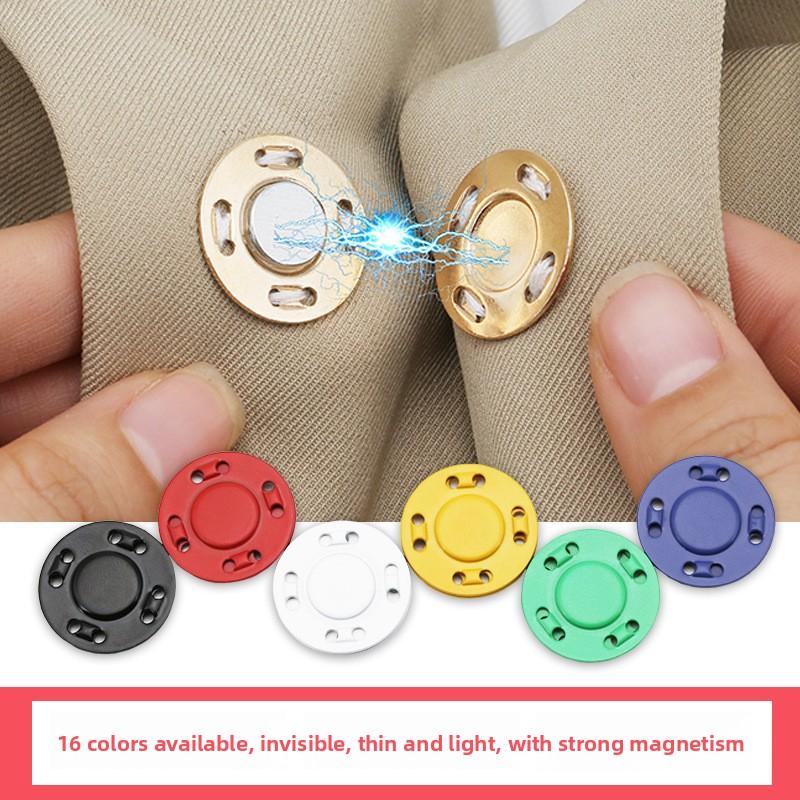 1 Pair Colored Metal Magnet Buckle Round Concealed Button Coat Jacket Magnetic Buckle Ultra-thin Invisible Snap Buckle