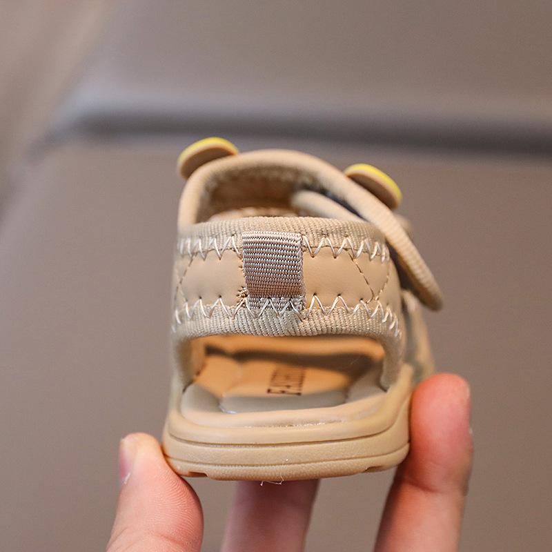 Korean Version Men's Soft Soled Summer Anti Slip Girls' Teddy Bear Beach Shoes 0-2 Years Old Baby Girls' Walking Sandals