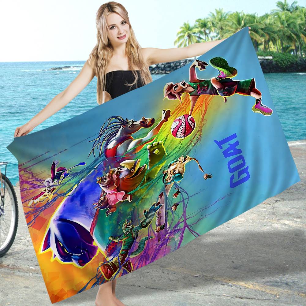 New Cartoon Anime G-Goat Beach Towel Colorful Bath Towels for Girl Microfiber Quick Dry Custom Sand Free Beach Yoga Spa Gym Pool