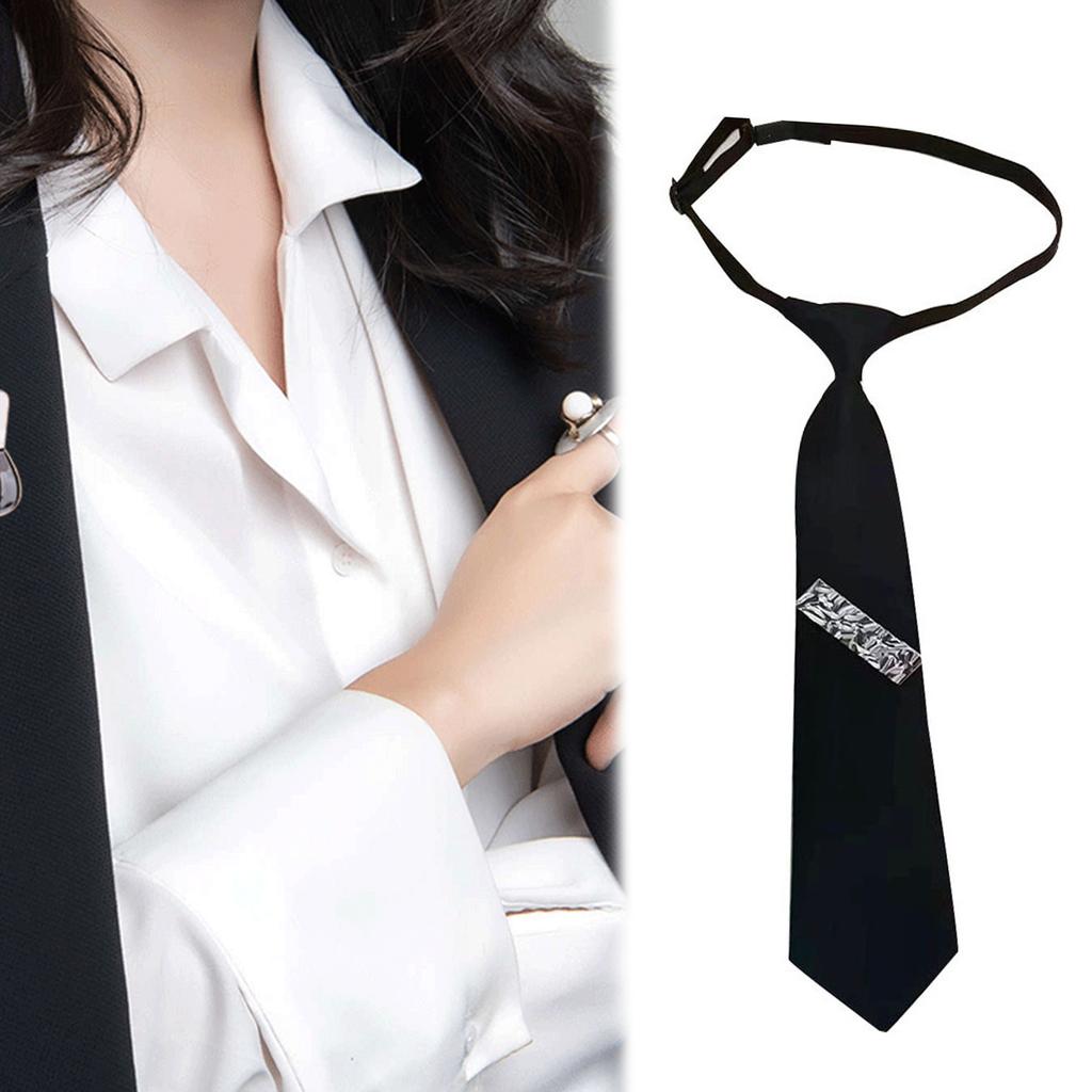 Uniform Black Ties For Janpanese JK Uniform Cosplay Accessory Neckwear Jk Seifuku Cute Anime Necktie with Pin