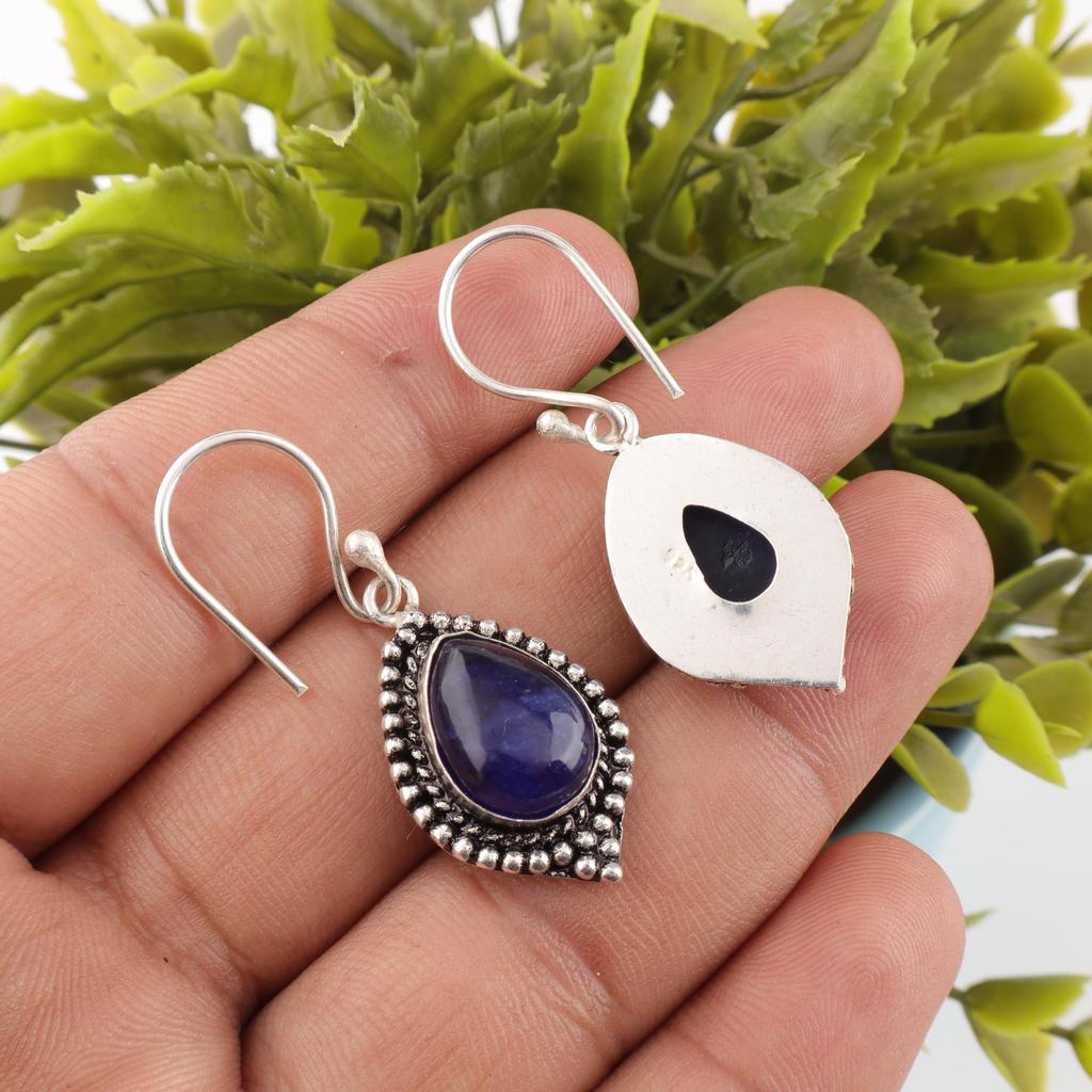Wonderful Sodalite Gemstone Earrings, 925 Solid Sterling Silver Jewelry, Handmade Beautiful Earrings For Wedding Gift
