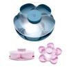 Divided Rotating Snack Serving Tray with Lids Spinning Compartment Platter for Dips Veggies Fruits Space-Saving Kitchen Organizer for Parties Picnics