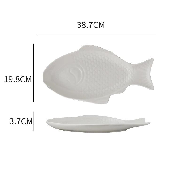 

Креативная керамическая тарелка в форме рыбы Простая ресторанная посуда Блюдо из рыбы на пару Блюда из рыбы и морепродуктов на гриле Обеденные тарелки