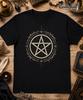 T-shirt da Strega Pentacolo Simbolo Pagano Occulto Cotone Nero Unisex XS-5XL
