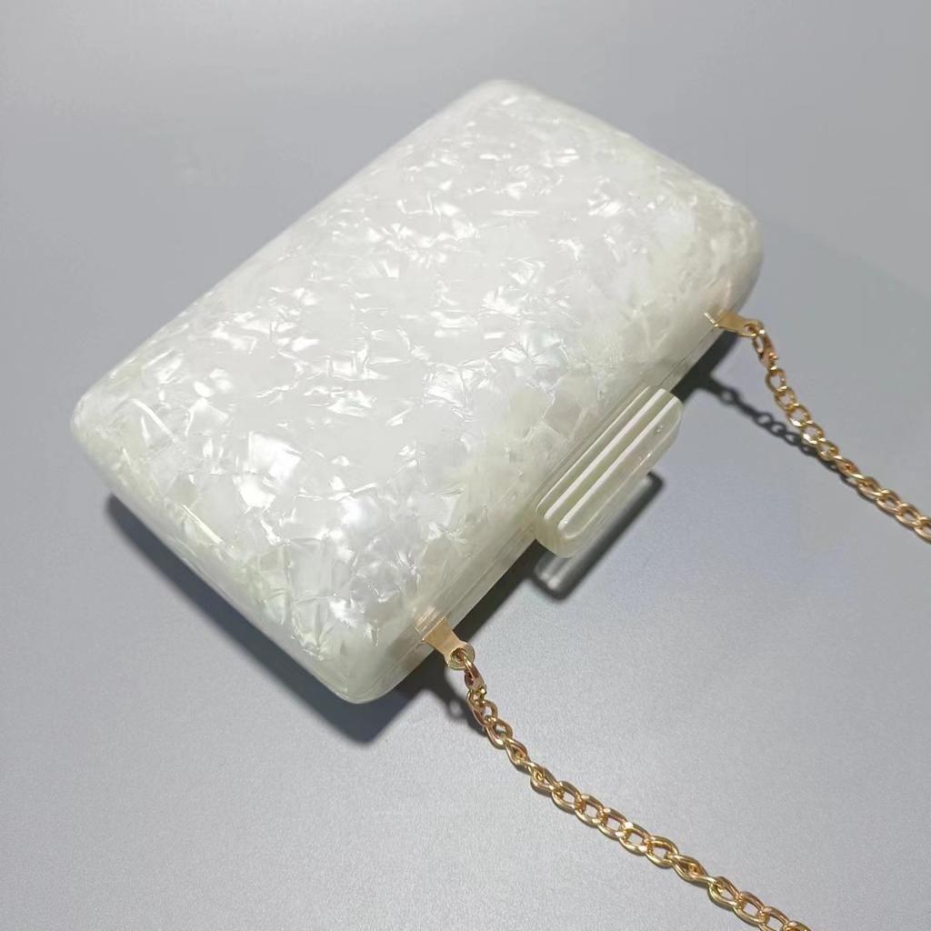 Small bag single shoulder women's messenger bag marble fashion summer beach acrylic dinner bag small square bag