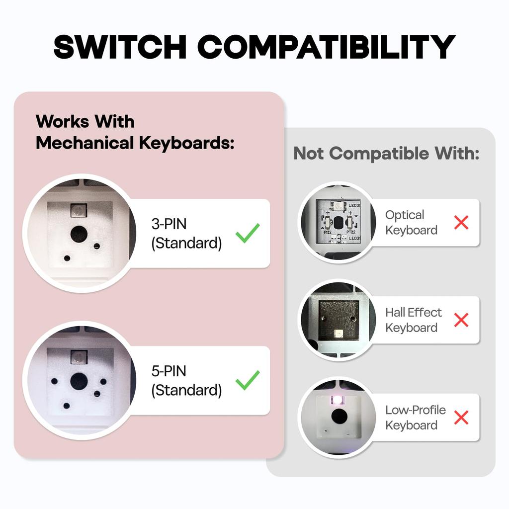 EPOMAKER Cream Marble 47gf Mechanical Key Switches for Gaming Keyboards, 35-Piece Linear Switch, 5-Pin, Factory Lubricated, Creamy Shaft, Smooth
