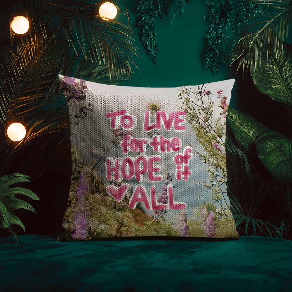 Positive Words Ins Cushion Cover Natural Linen Pillow Case Double-Sided Print Decorative Sofa Pillowcase Home Decor Gift