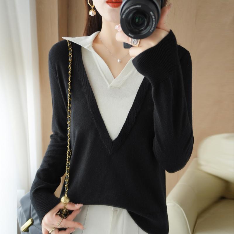 

Женский свитер, зимний мягкий теплый шерстяной свитер, вязаный пуловер, осенний женский джемпер, вязаный топ L чёрный