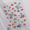Shiny Goldfish Plastic Bag Seahorses Summer Jellyfish Starfish Shell Conch Koi Water Bubble Star Carp Nail Art Stickers Decals