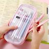 Multi-Purpose Transparent Pencil case Clear Travel Makeup Bag Mesh Pencil Case  School Supplies