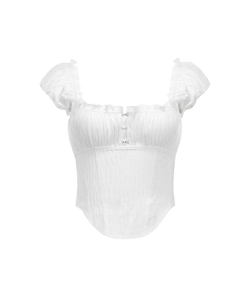 ROCKCAKE Curve Line Corset Blouse - White