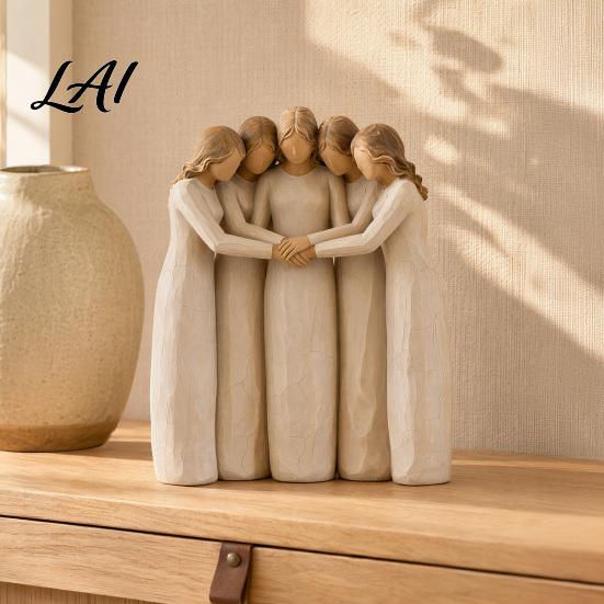 Abstract Sisterhood Statues Four Women Friendship Figurine Decor Statue Gift for Friends Sisters Supportive Sister Anniversary and Moms Faceless
