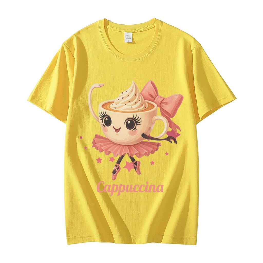 Ballerina Cappuccina TShirt Funny Italian Brainrot Meme T Shirt Men Women Clothing Fashion Y2k Aesthetic Short Sleeve TShirts