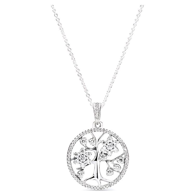 Pandora Hollow Round Uncle Pendant 925 Silver Necklace Women necklace 390384CZ Box