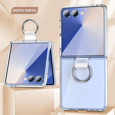 Mit Ringhalter Stoßfeste Handyhülle Für Galaxy Z Flip 7 6 5 4 3 5G Für Samsung Z Flip7 ZFlip7 flip6 Harte PC-Rüstung Rückseite