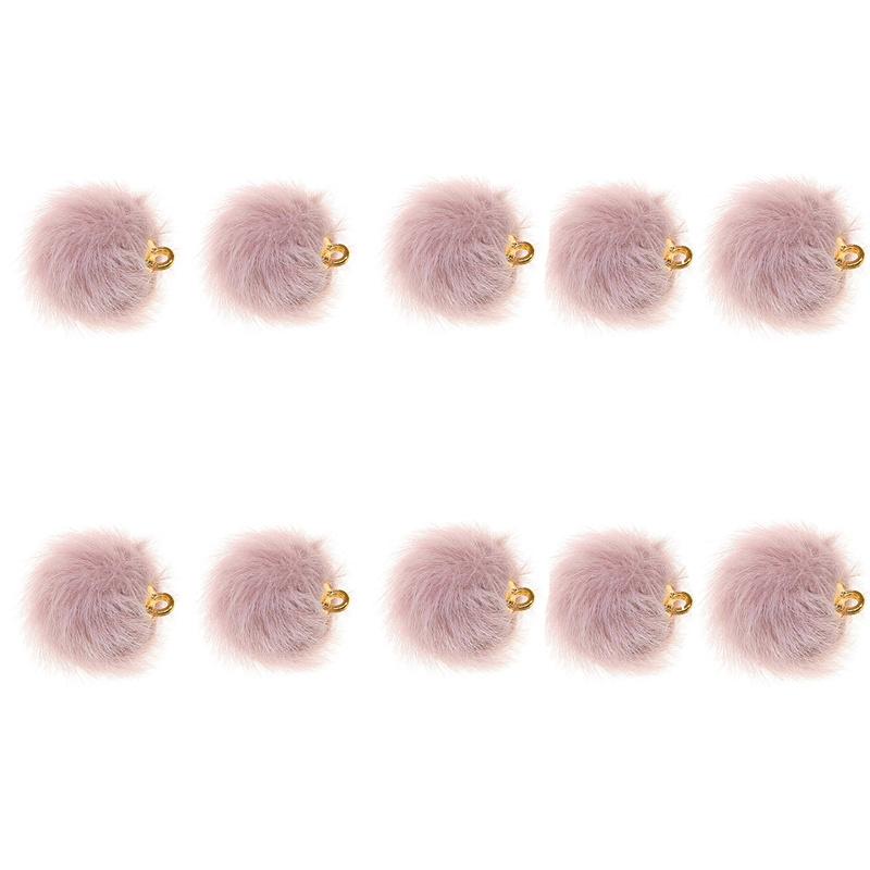 10/Saco Multi-colorido pelúcia bola de pele pingente DIY artesanato bola encantos brincos jóias fazendo acessórios