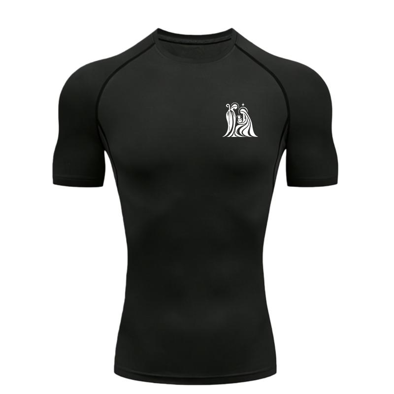 Nativity Scene  Men's Sports T Shirt Training Fitness Gym Jogging Running Compression Shirts Tight Elastic Breathable
