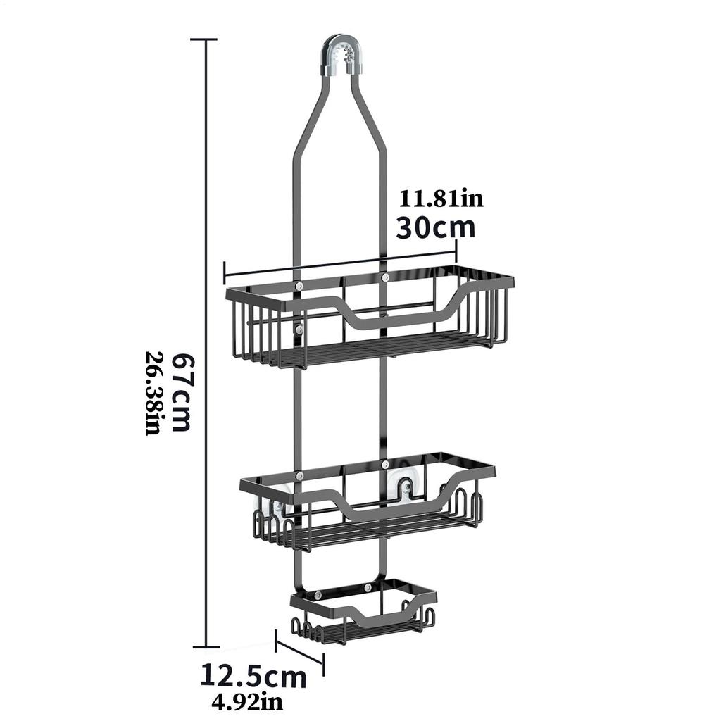 Shower Shelves Bath Shower Organization With Suction Cup No Drilling Shelves for Bathroom for Home Hotel Restaurant Apartment Rv