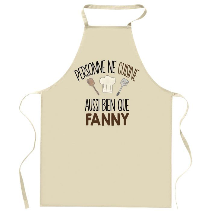 Planetee Tablier Personne ne cuisine aussi bien que FANNY | Cadeau original Prénom pour Cuisinière | Vêtement Blouse protection