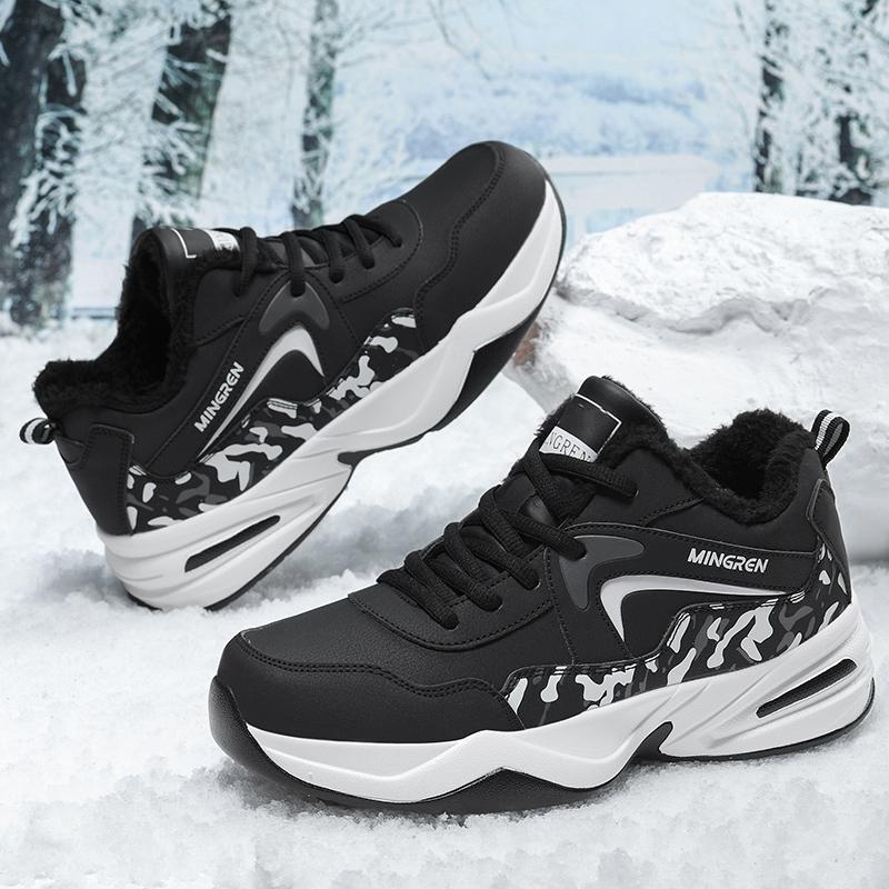 Men Cotton Shoes High Top Casual Snow Boots Waterproof Warm Winter Shoes Men Hiking Boots Outdoor Mountain Climbing Sneaker Man