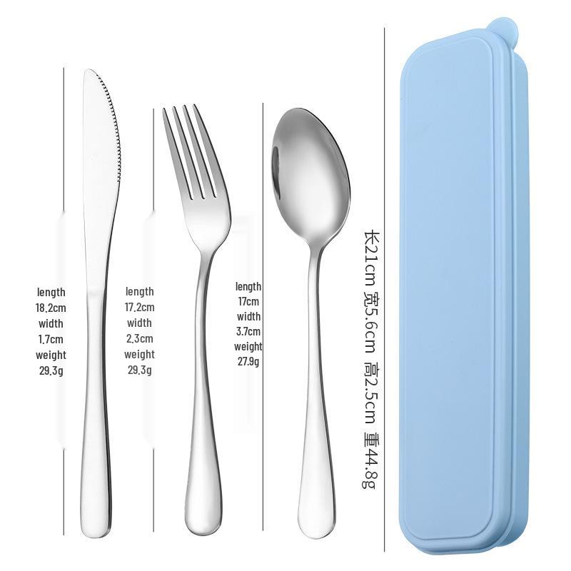 3-Piece Minimalist Stainless Steel Cutlery Set: Portable Knife, Fork & Spoon for Home, Student, or Outdoor Use