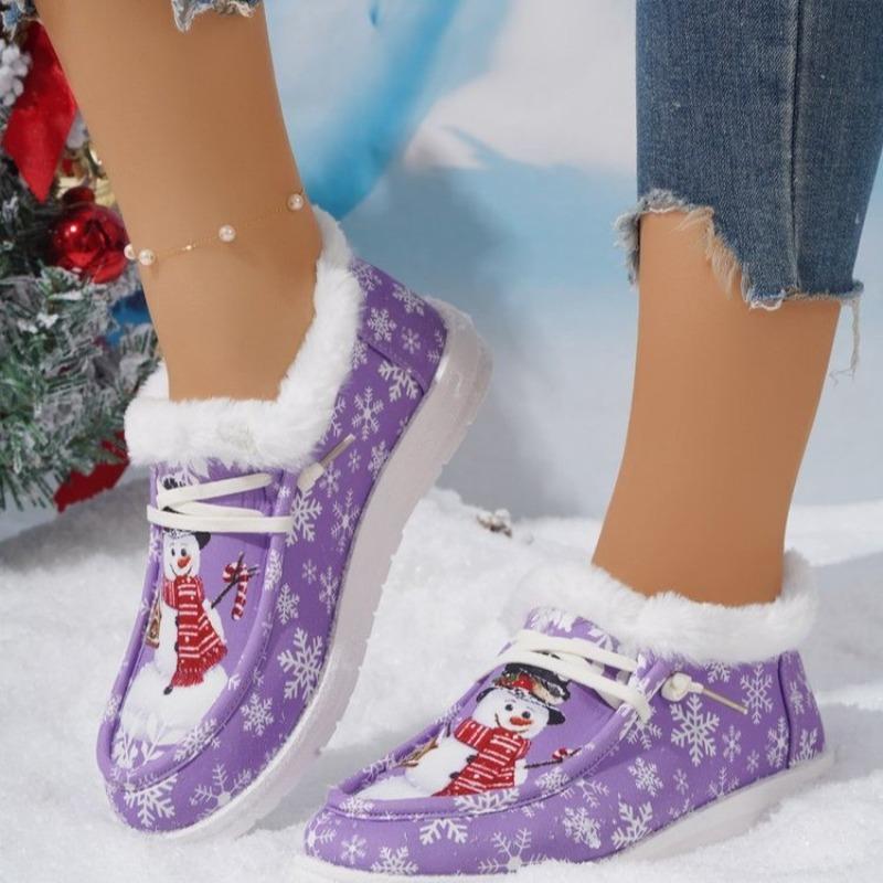 Foreign trade new large size European and American Christmas snow boots winter large size velvet casual women's flat bottom warm