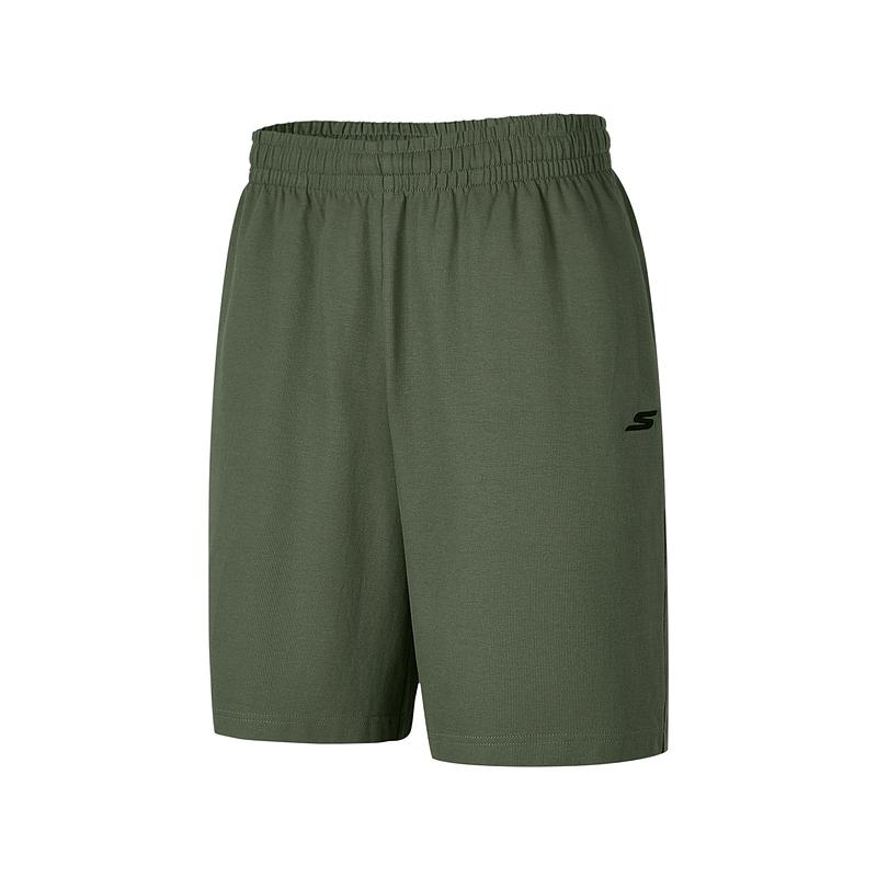 Skechers Soft Comfortable Loose Versatile Three-Quarter Pants Casual Shorts Men shorts Thyme-Green P225M184-031F L