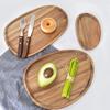 1Pcs Irregular Oval Serving Tray Wood Dinner Plates Fruit Dishes Dry Fruit Sushi Tea Tray Bread Wooden Plate Home Decoration