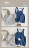 Sole Only Overalls Set Denim Striped Rabbit Tail Removable Tail Rabbit Ears Hook and Loop Cotton Soft Cute Top and Bottom Set Baby Boys Girls Overalls