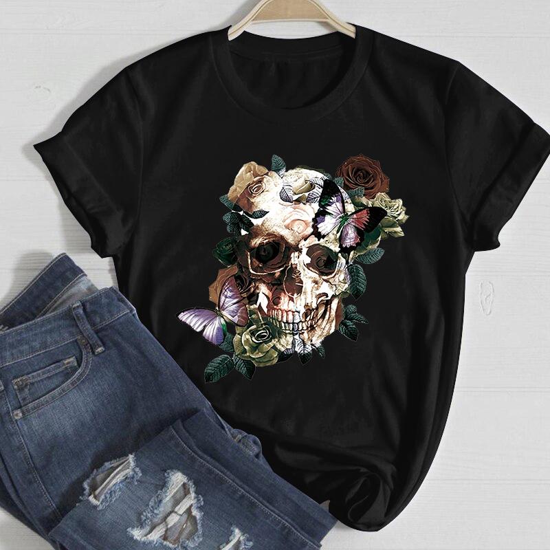 Women Graphic Aesthetic Simple Tshirt Summer Style Fashion Lady Print Female O-Neck Clothes Tops T-Shirt Beautiful Butterfly